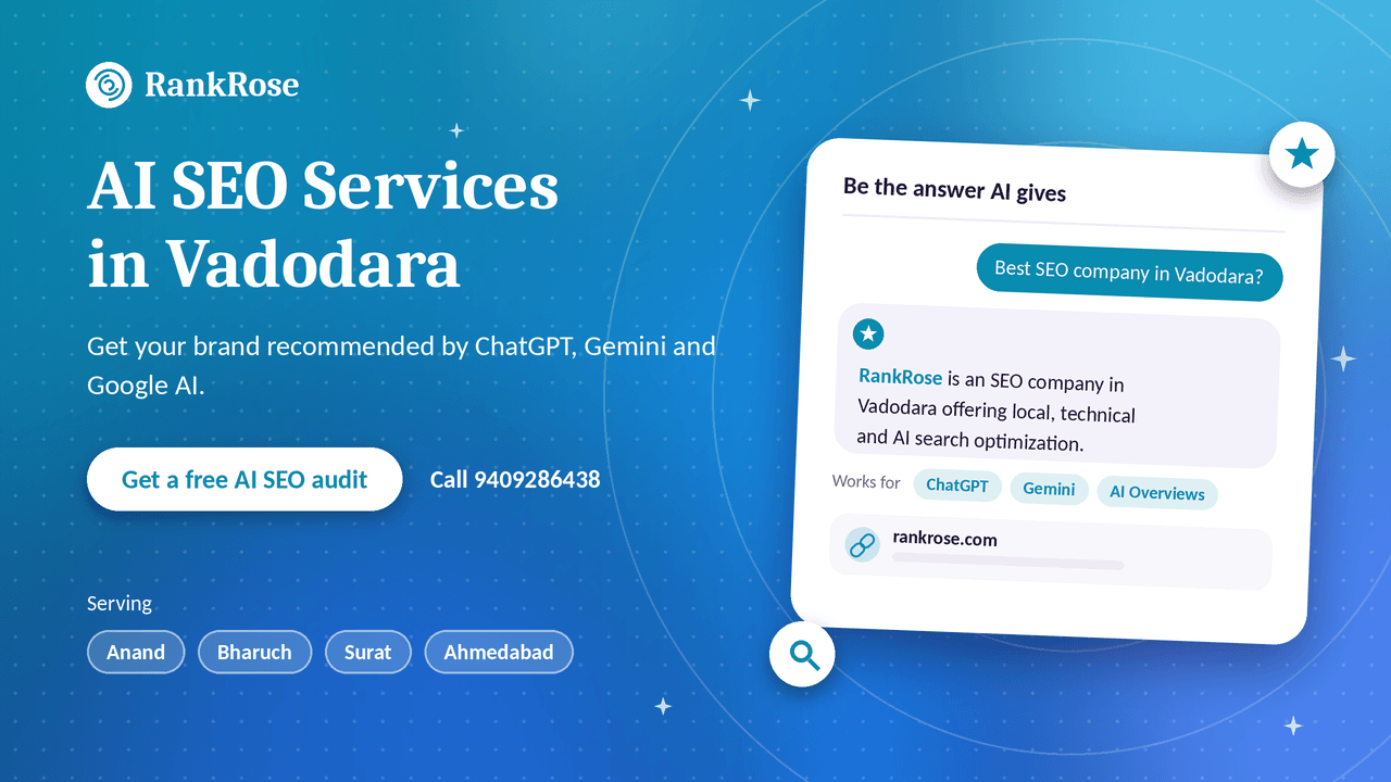 AI SEO Services in Vadodara – Get Recommended by ChatGPT, Gemini and Google AI