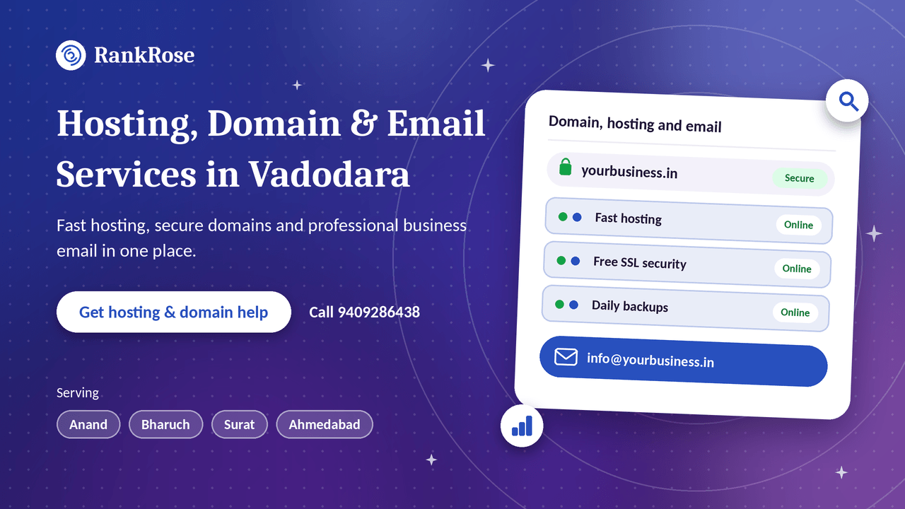 Web Hosting, Domain and Business Email Services in Vadodara