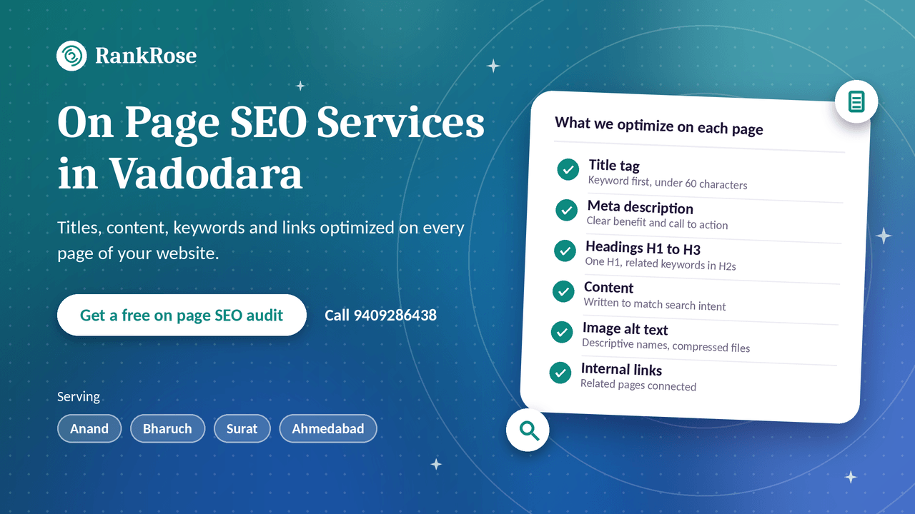 On Page SEO Services in Vadodara – Optimize Every Page to Rank Higher